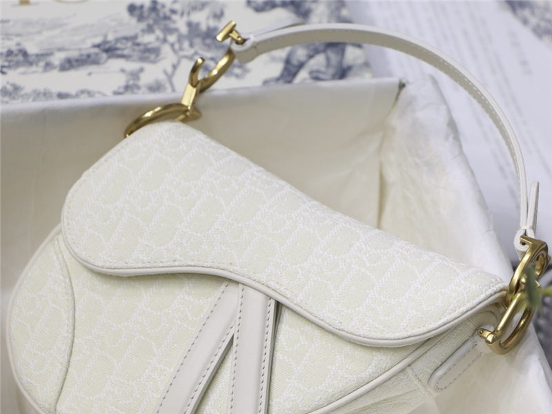 Mini SADDLE BAG Dior Oblique Jacquard White High