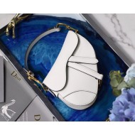 Mini SADDLE BAG Grained Calfskin White High