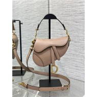 Mini SADDLE BAG Grained Calfskin Nude Blush High