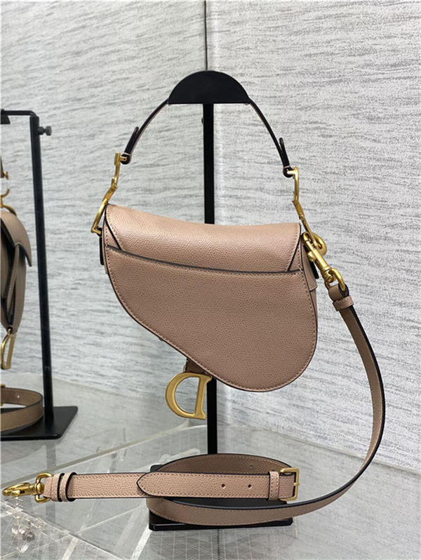 Mini SADDLE BAG Grained Calfskin Nude Blush High