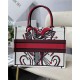 MEDIUM Dior BOOK TOTE Multicolor Cupidon Embroidery Latte High