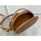 CD SIGNATURE OVAL CAMERA BAG Calfskin with Embossed CD Signature Caramel High