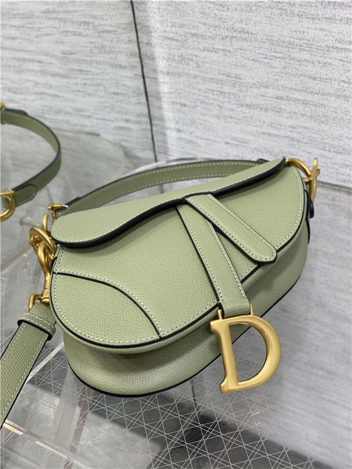 Mini SADDLE BAG Grained Calfskin Green High