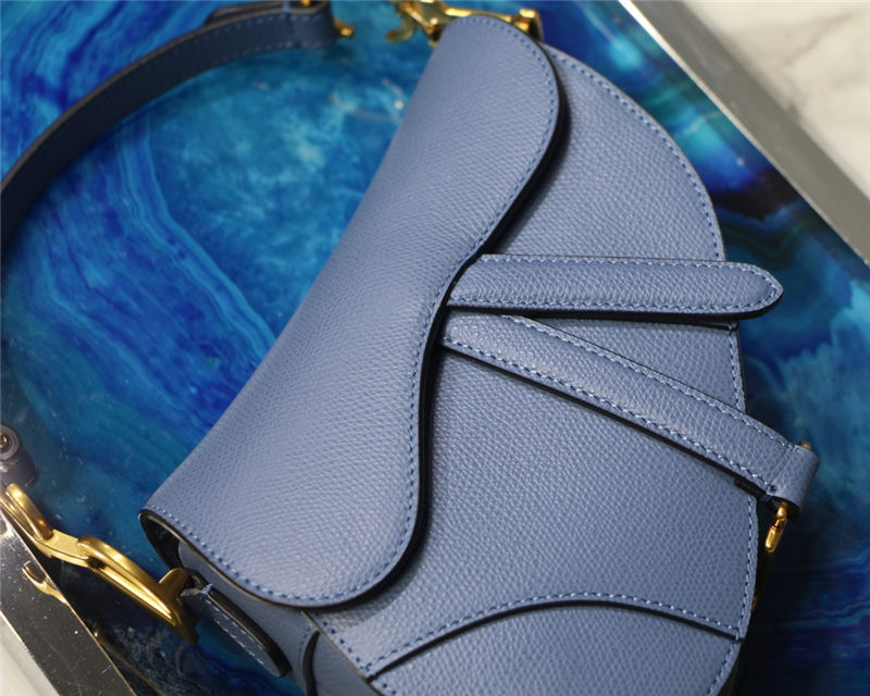 Mini SADDLE BAG Grained Calfskin Blue High