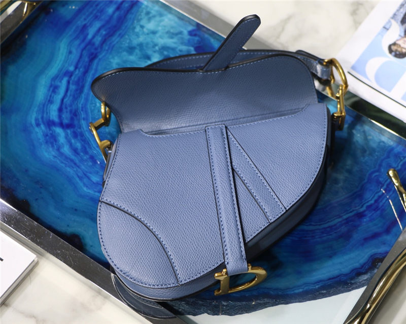 Mini SADDLE BAG Grained Calfskin Blue High