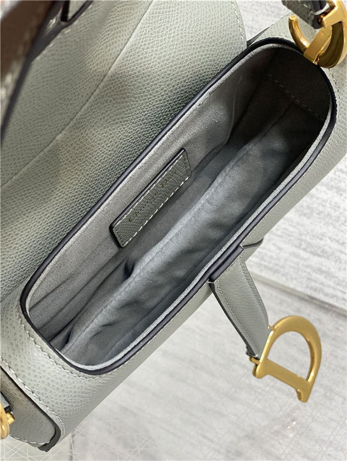 Mini SADDLE BAG Grained Calfskin Grey High