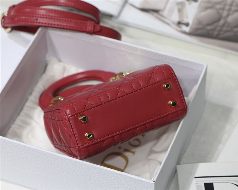 MICRO LADY Dior BAG Cannage Lambskin Red Top