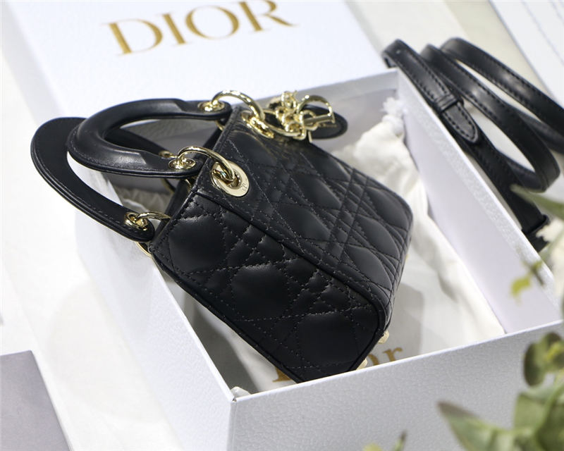 MICRO LADY Dior BAG Cannage Lambskin Black Top