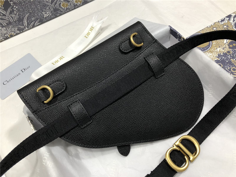 SADDLE FLAT BELT POUCH Black Grained Calfskin High