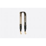 ADJUSTABLE SHOULDER STRAP 'Christian Dior' Embroidery Black High