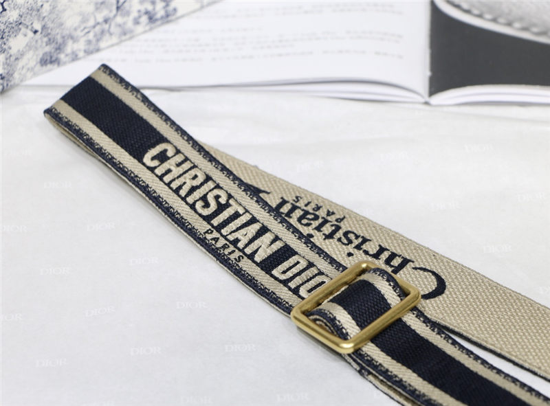 ADJUSTABLE SHOULDER STRAP 'Christian Dior' Embroidery Black High