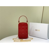 LADY Dior PHONE HOLDER Cannage Lambskin Red High