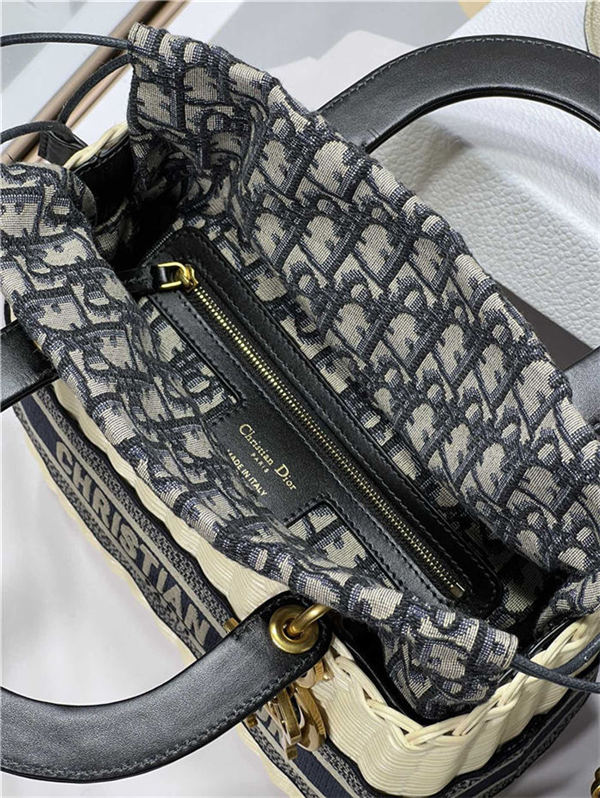 MEDIUM LADY Dior BAG Wicker and Dior Oblique Jacquard High