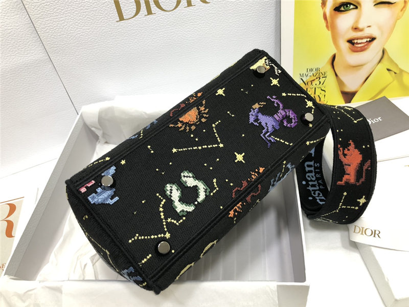 MEDIUM LADY D-LITE BAG Dior Pixel Zodiac Embroidery Multicolor High