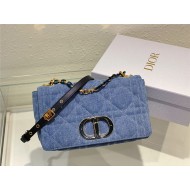 MEDIUM Dior CARO BAG Macrocannage Denim High