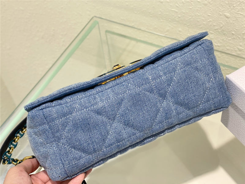 MEDIUM Dior CARO BAG Macrocannage Denim High