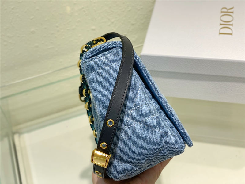 MEDIUM Dior CARO BAG Macrocannage Denim High