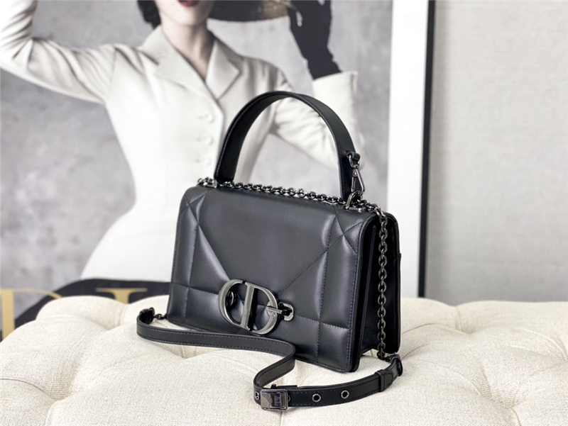 30 MONTAIGNE CHAIN BAG WITH HANDLE Maxicannage Lambskin Black High