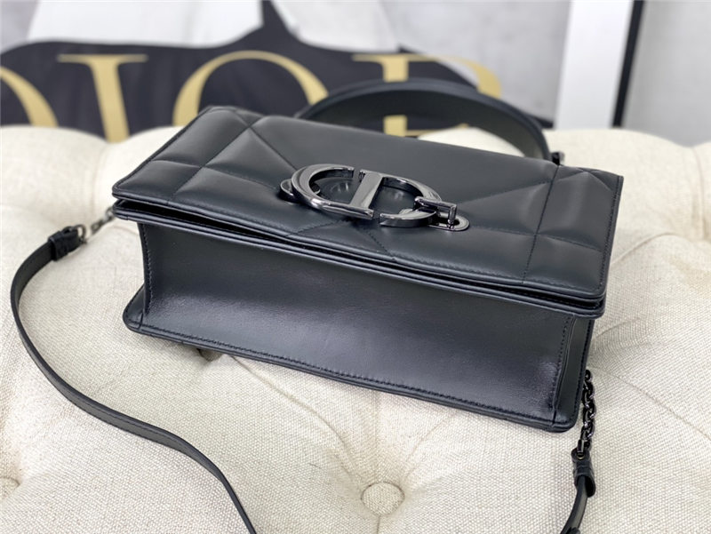 30 MONTAIGNE CHAIN BAG WITH HANDLE Maxicannage Lambskin Black High