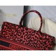 LARGE Dior BOOK TOTE Multicolor Mizza Embroidery Red High