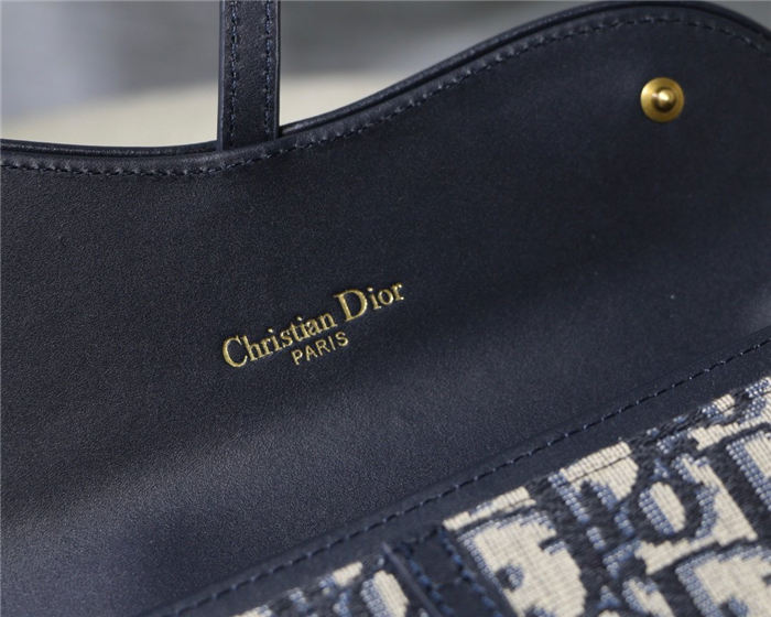 SADDLE LONG WALLET Blue Dior Oblique Jacquard High