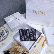 SADDLE FLAP CARD HOLDER Blue Dior Oblique Jacquard High