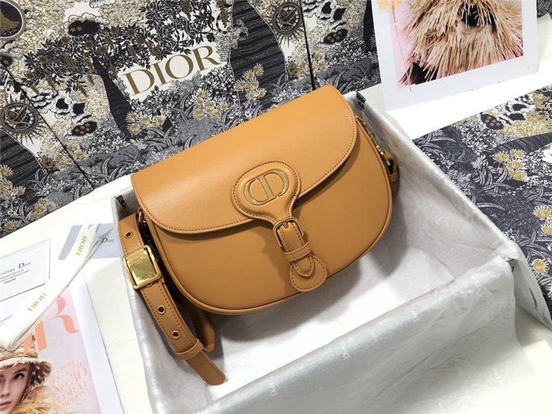 MEDIUM Dior BOBBY BAG Box Calfskin Cognac-Colored High