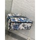 MEDIUM LADY D-LITE BAG Toile de Jouy Mexico Embroidery Blue High