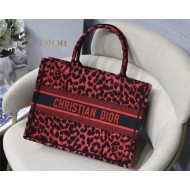 MEDIUM Dior BOOK TOTE Multicolor Mizza Embroidery Red High