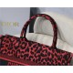 MEDIUM Dior BOOK TOTE Multicolor Mizza Embroidery Red High