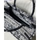 MEDIUM Dior BOOK TOTE Dior Around the World Embroidery Black and White High