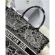 LARGE Dior BOOK TOTE Dior Around the World Embroidery Black and White High