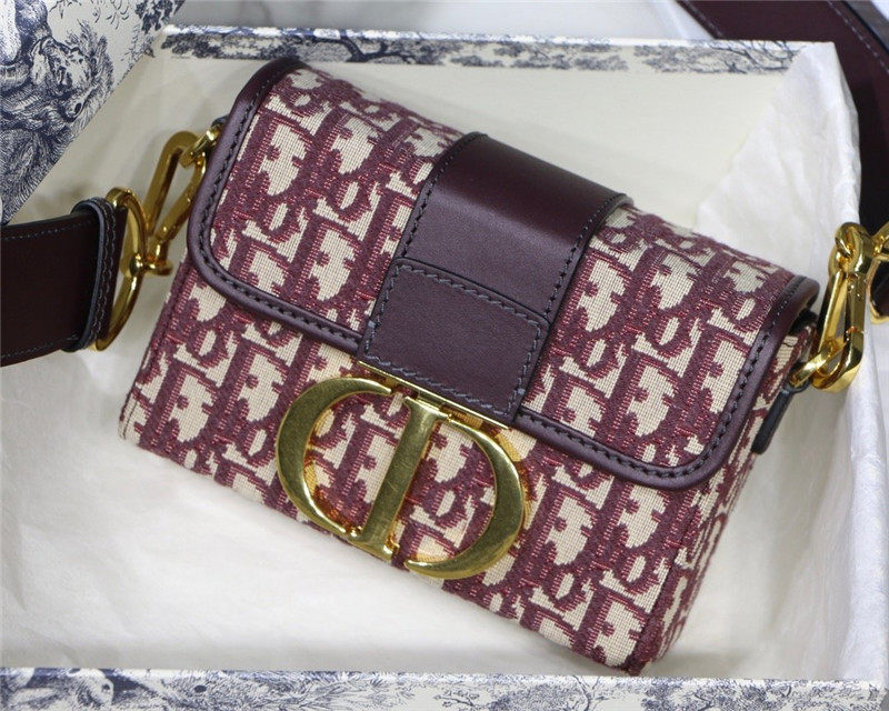 30 MONTAIGNE BOX BAG Dior Oblique Jacquard Burgundy High