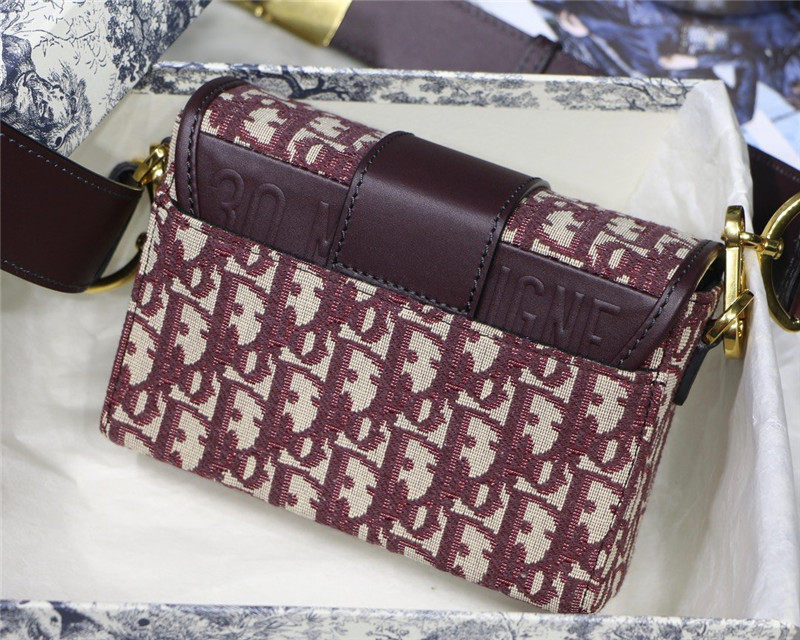 30 MONTAIGNE BOX BAG Dior Oblique Jacquard Burgundy High