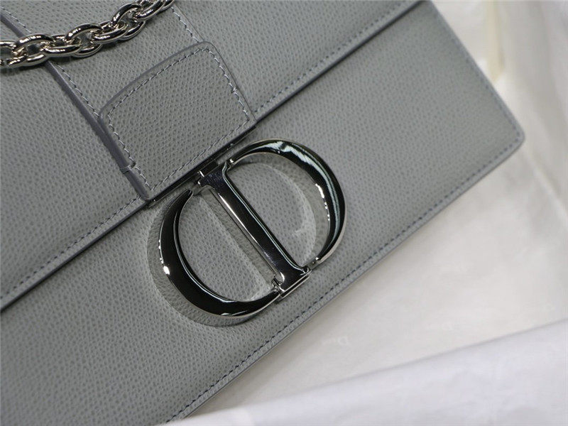 30 MONTAIGNE CHAIN BAG Grained Calfskin Gray High