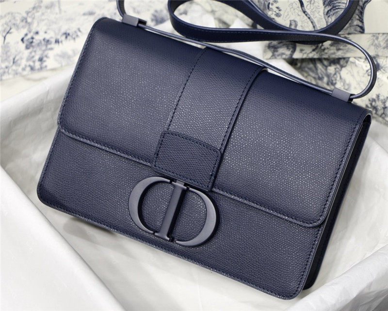 30 MONTAIGNE BAG Ultramatte Grained Calfskin Indigo Blue High