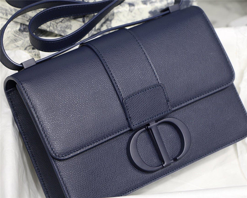 30 MONTAIGNE BAG Ultramatte Grained Calfskin Indigo Blue High