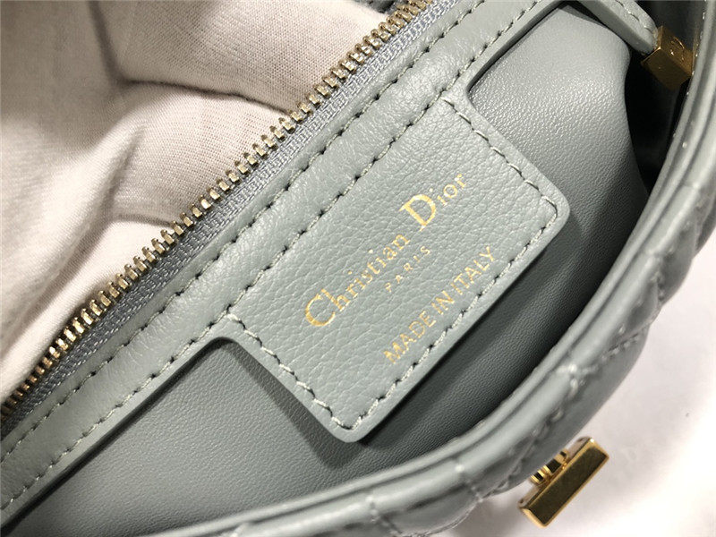 SMALL Dior CARO BAG Supple Cannage Calfskin Gray High