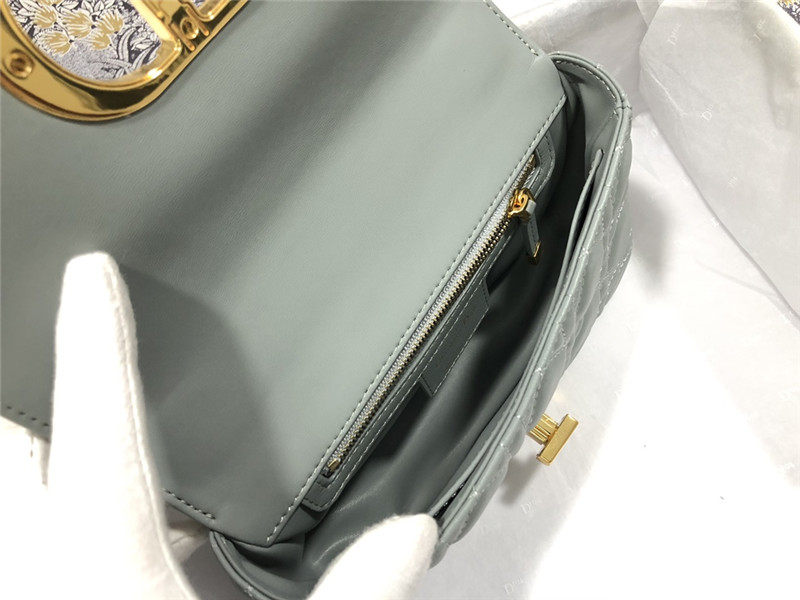 SMALL Dior CARO BAG Supple Cannage Calfskin Gray High