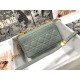 SMALL Dior CARO BAG Supple Cannage Calfskin Gray High