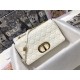 LARGE Dior CARO BAG Supple Cannage Calfskin White High