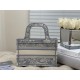 MINI Dior BOOK TOTE Toile de Jouy Embroidery Grey Reverse High