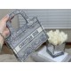 MINI Dior BOOK TOTE Toile de Jouy Embroidery Grey Reverse High