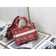 MINI Dior BOOK TOTE Toile de Jouy Embroidery Red High