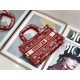 MINI Dior BOOK TOTE Toile de Jouy Embroidery Red High