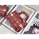 MINI Dior BOOK TOTE Toile de Jouy Embroidery Red High