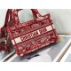 MINI Dior BOOK TOTE Toile de Jouy Embroidery Red High