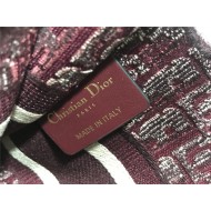 MINI Dior BOOK TOTE Dior Oblique Embroidery Burgundy High