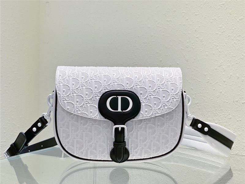 LARGE Dior BOBBY BAG Dior Embossed Leather White High