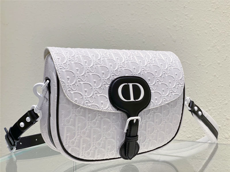 LARGE Dior BOBBY BAG Dior Embossed Leather White High